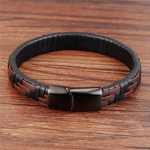 Magnetic Clasp Hand-knitted Leather Bracelet