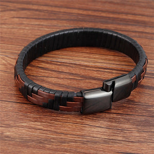Magnetic Clasp Hand-knitted Leather Bracelet