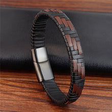 Load image into Gallery viewer, Magnetic Clasp Hand-knitted Leather Bracelet
