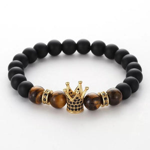 Gold Crown Charm Bracelet