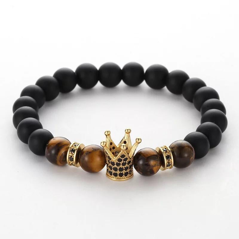 Gold Crown Charm Bracelet