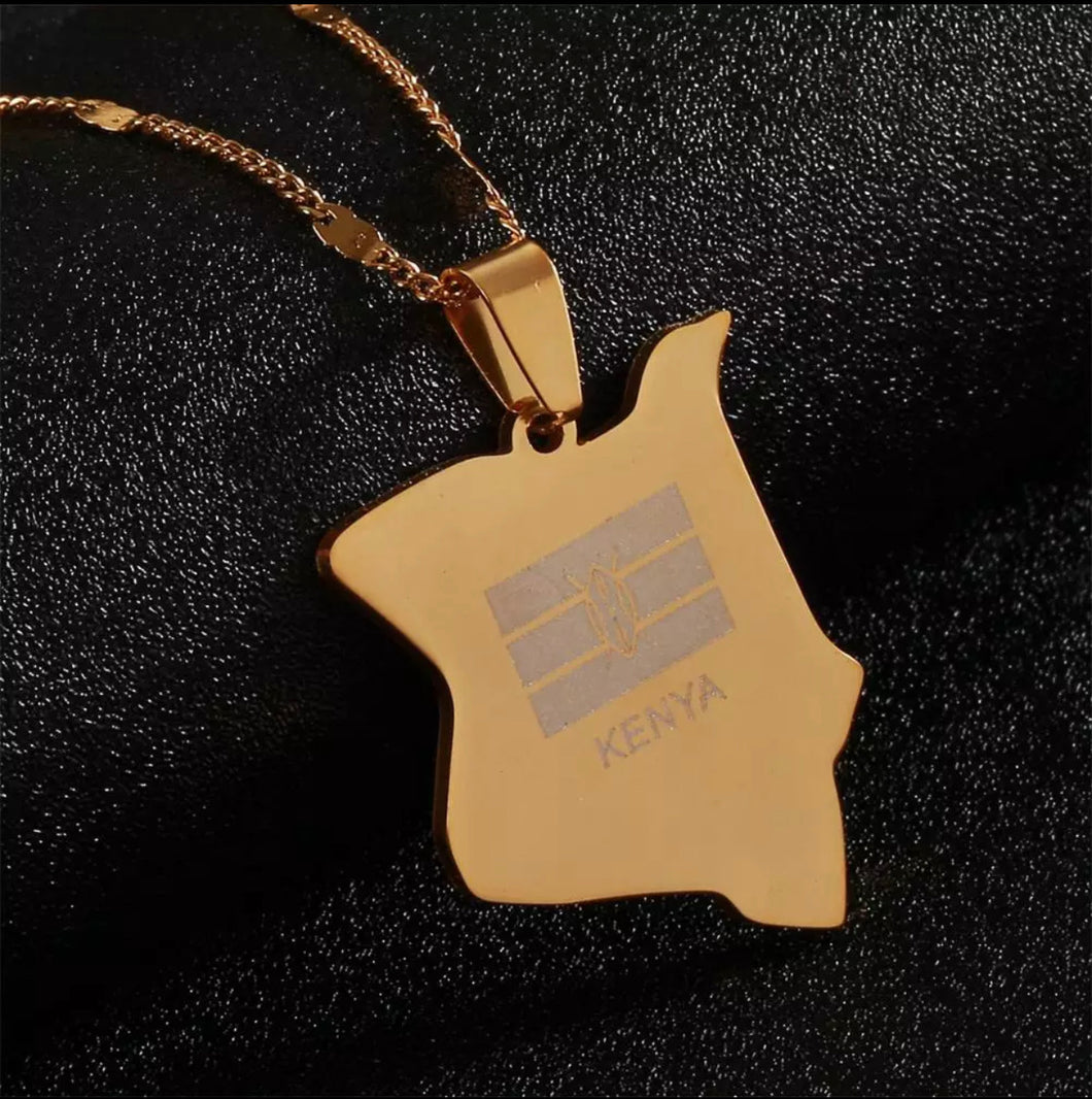 Kenyan Map Necklace